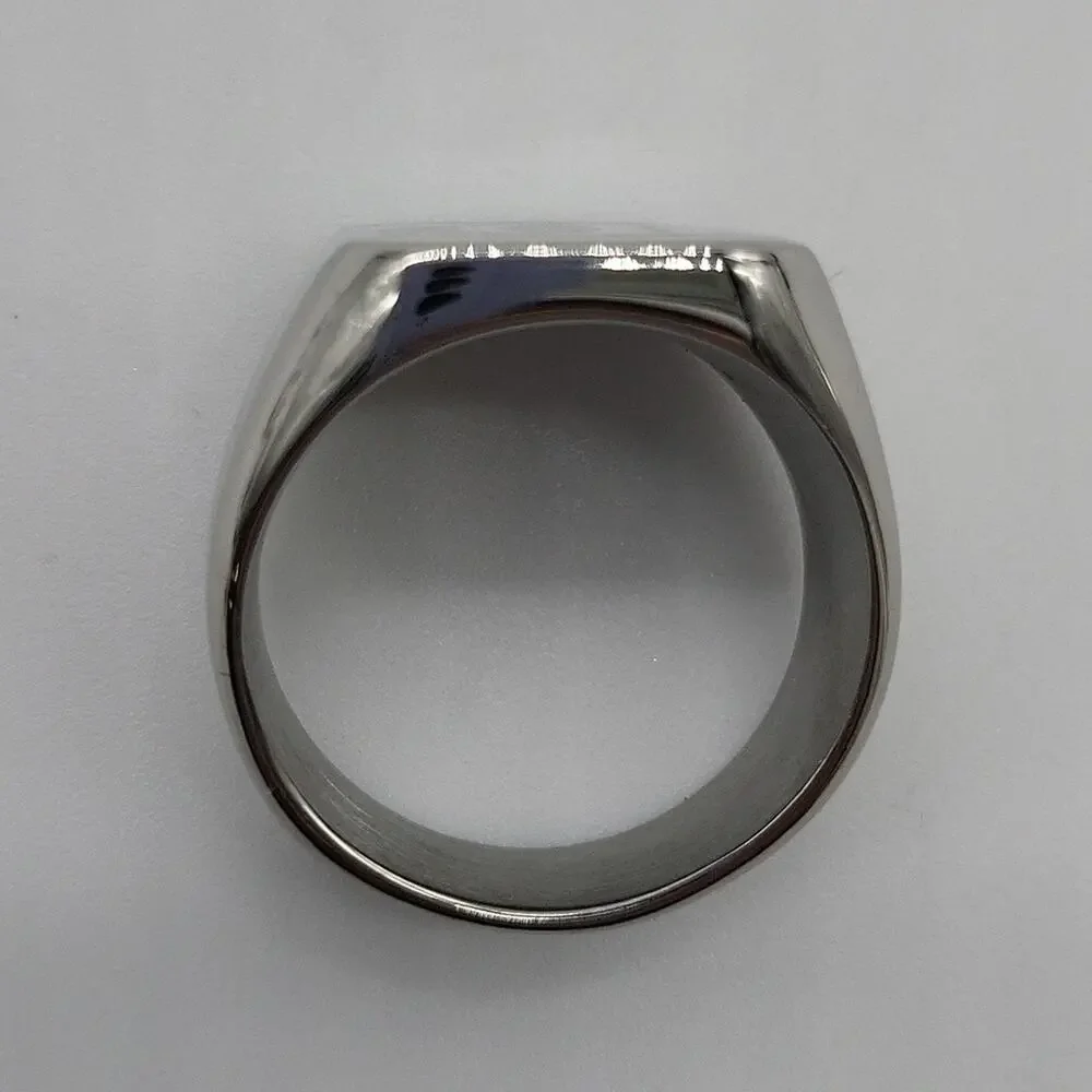 Stainless Steel Handmade Men's Ring Letter D Engraved Size 9 NWT